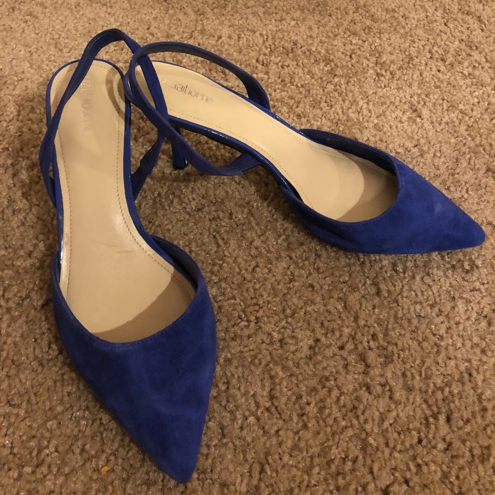Liz Claiborne Blue Velvet Kitten Heels